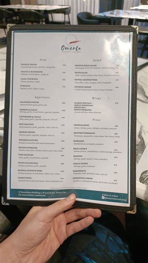 omerta davao menu